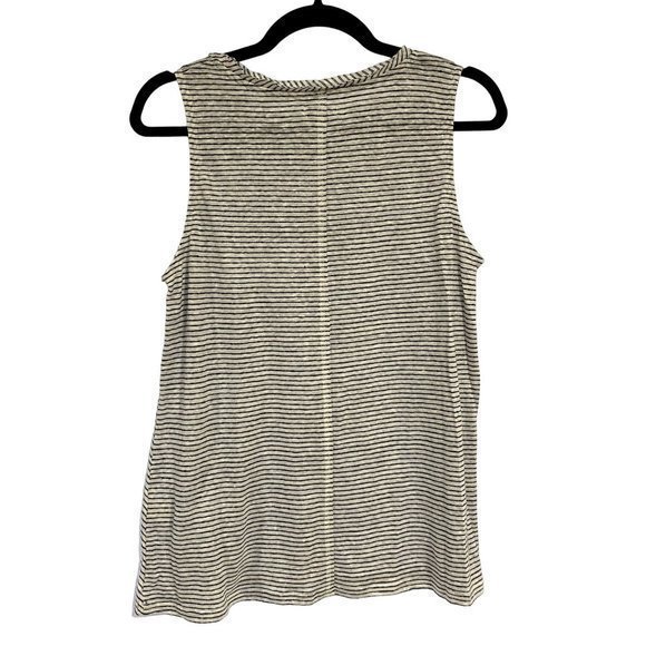 Sundance Mary Kate Black White Striped LinenTop Size Medium - Picture 6 of 8